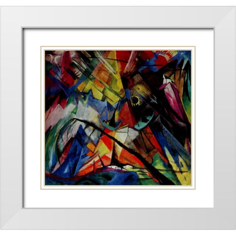 Tyrol White Modern Wood Framed Art Print with Double Matting by Marc, Franz