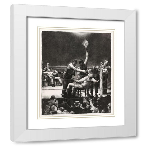 Between rounds-small-second stone White Modern Wood Framed Art Print with Double Matting by Bellows, George