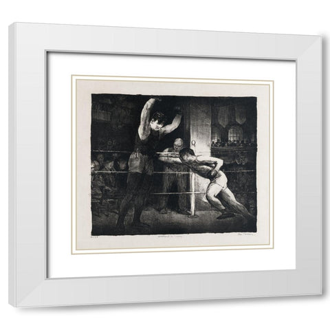 Training quarters-Willard in training White Modern Wood Framed Art Print with Double Matting by Bellows, George