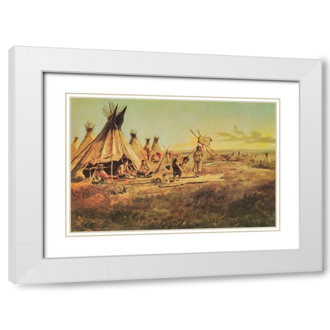 The Silk Robe White Modern Wood Framed Art Print with Double Matting by Russell, Charles Marion
