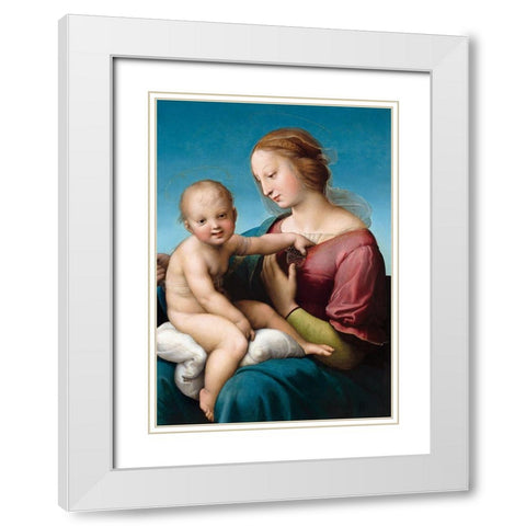 The Niccolini–Cowper Madonna White Modern Wood Framed Art Print with Double Matting by Raphael