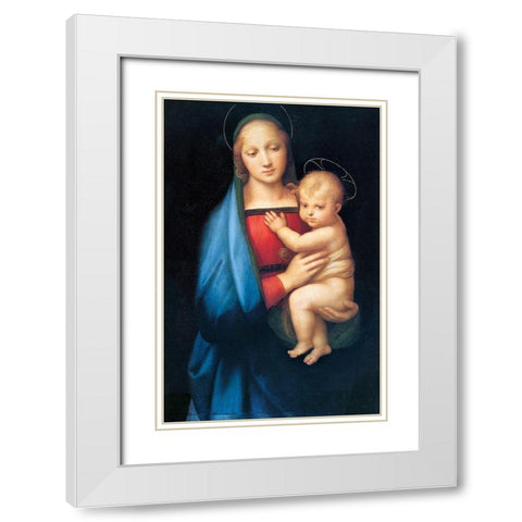 Madonna del Granduca White Modern Wood Framed Art Print with Double Matting by Raphael