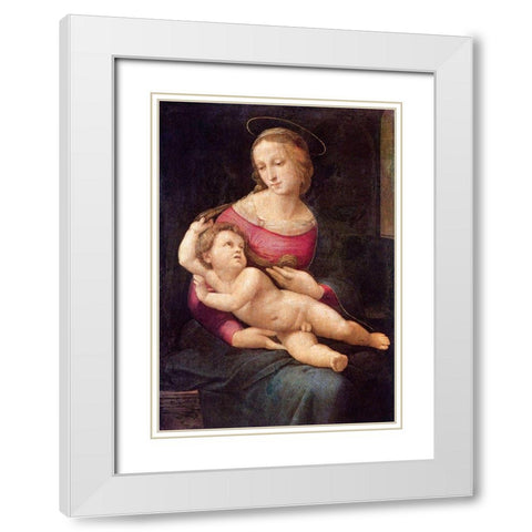 Bridgewater Madonna White Modern Wood Framed Art Print with Double Matting by Raphael
