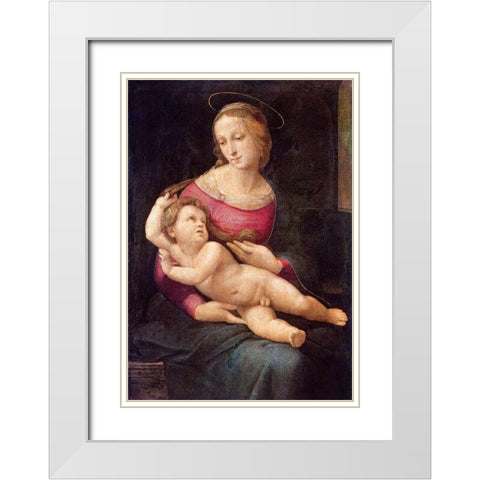 Bridgewater Madonna White Modern Wood Framed Art Print with Double Matting by Raphael