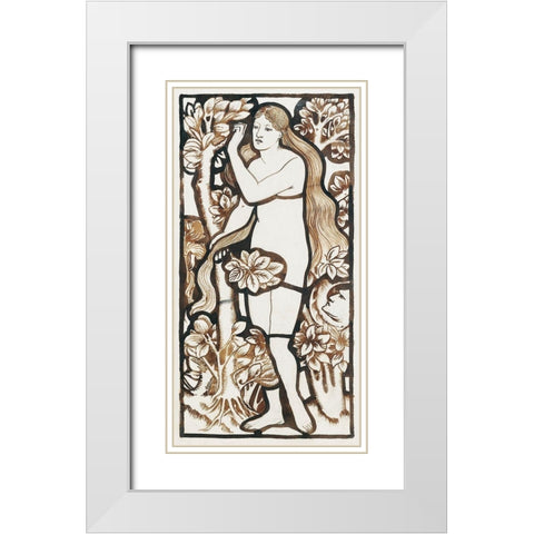 Eve White Modern Wood Framed Art Print with Double Matting by Burne–Jones, Edward
