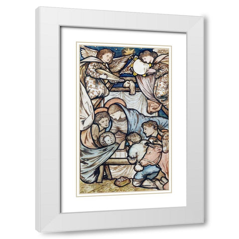 The Nativity White Modern Wood Framed Art Print with Double Matting by Burne–Jones, Edward