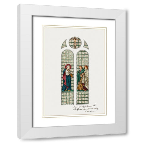 Design for Stained Glass Window-St. Pauls Church-Boston-MA White Modern Wood Framed Art Print with Double Matting by Burne–Jones, Edward
