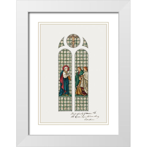 Design for Stained Glass Window-St. Pauls Church-Boston-MA White Modern Wood Framed Art Print with Double Matting by Burne–Jones, Edward