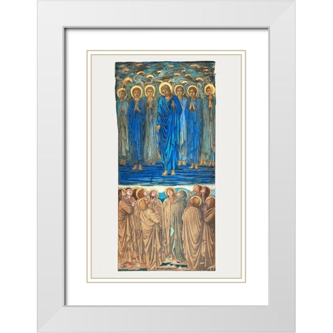 Ascension of Christ White Modern Wood Framed Art Print with Double Matting by Burne–Jones, Edward