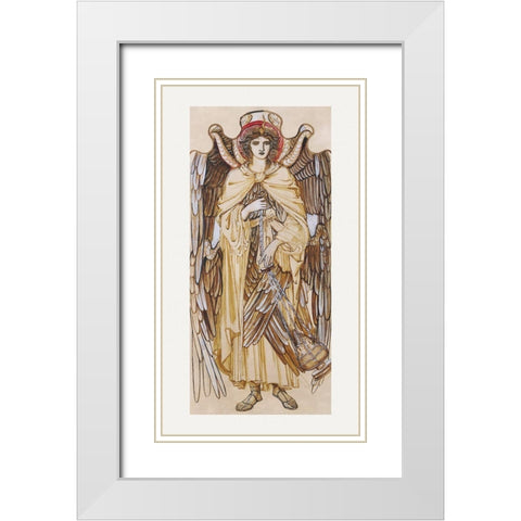 The Angels of the Hierarchy-Seraphim White Modern Wood Framed Art Print with Double Matting by Burne–Jones, Edward
