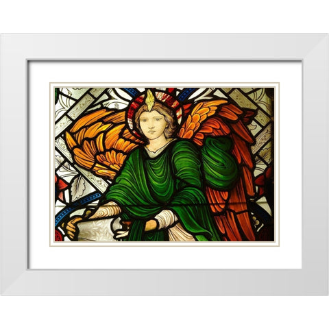 Stained Glass Church Window St Mungo Glasgow White Modern Wood Framed Art Print with Double Matting by Burne–Jones, Edward