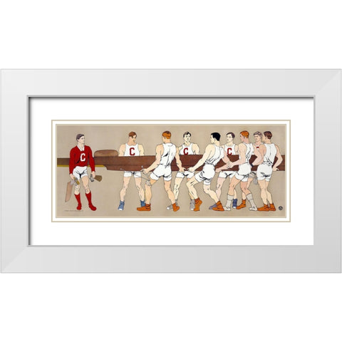 College Rowing Club White Modern Wood Framed Art Print with Double Matting by Penfield, Edward