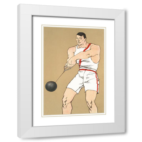 Hammer Throw 1908 White Modern Wood Framed Art Print with Double Matting by Penfield, Edward