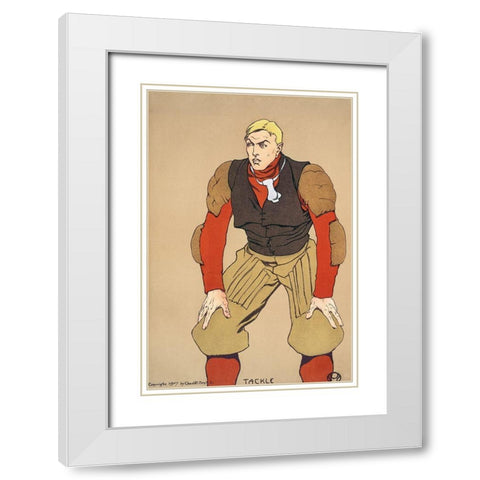 American Football Player White Modern Wood Framed Art Print with Double Matting by Penfield, Edward