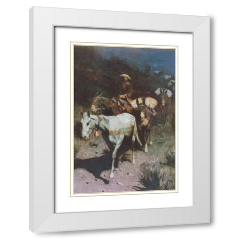 The Bell Mare White Modern Wood Framed Art Print with Double Matting by Remington, Frederic