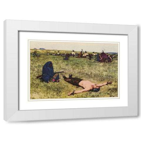 The Captive White Modern Wood Framed Art Print with Double Matting by Farny, Henry