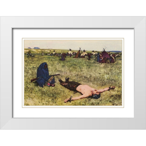 The Captive White Modern Wood Framed Art Print with Double Matting by Farny, Henry
