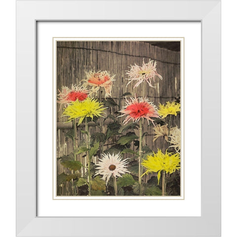Tsuzure no Nishiki White Modern Wood Framed Art Print with Double Matting by Kazumasa, Ogawa