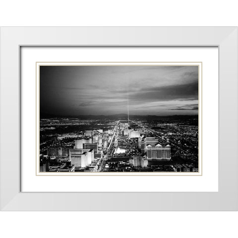 Las Vegas at Dusk White Modern Wood Framed Art Print with Double Matting by Highsmith, Carol