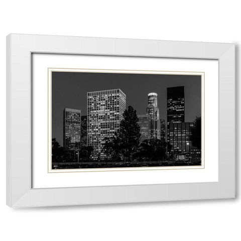Central Los Angeles-California-at night White Modern Wood Framed Art Print with Double Matting by Highsmith, Carol