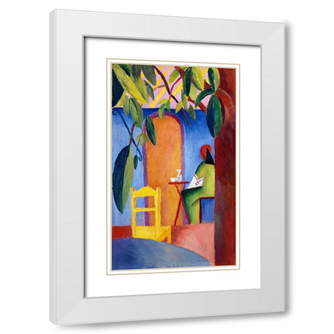 Turkisches Cafe White Modern Wood Framed Art Print with Double Matting by Macke, August