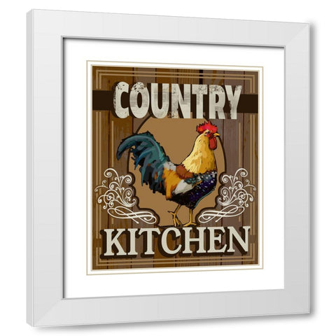 Country Kitchen White Modern Wood Framed Art Print with Double Matting by East Coast Licensing