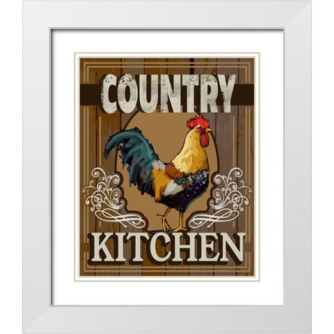 Country Kitchen White Modern Wood Framed Art Print with Double Matting by East Coast Licensing