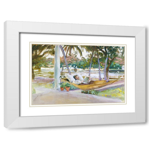 Figure in Hammock-Florida White Modern Wood Framed Art Print with Double Matting by Sargent, John Singer