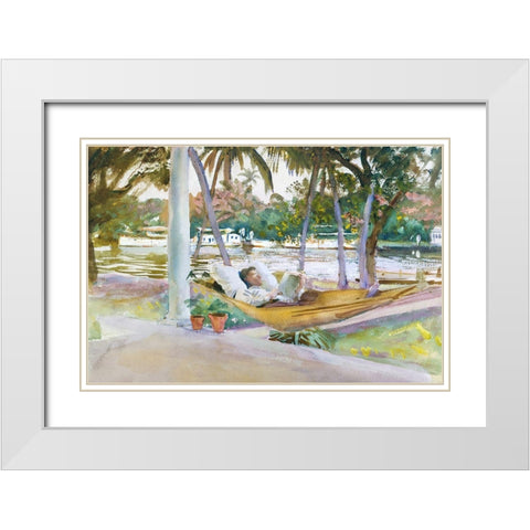 Figure in Hammock-Florida White Modern Wood Framed Art Print with Double Matting by Sargent, John Singer