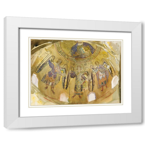 Angels-Mosaic-Palatine Chapel-Palermo White Modern Wood Framed Art Print with Double Matting by Sargent, John Singer