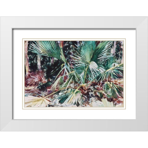 Palmettos White Modern Wood Framed Art Print with Double Matting by Sargent, John Singer