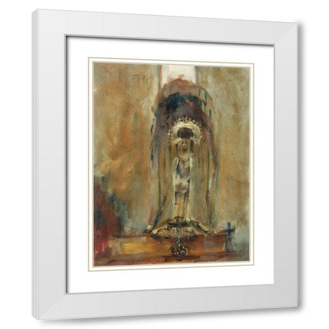 A Spanish Madonna White Modern Wood Framed Art Print with Double Matting by Sargent, John Singer