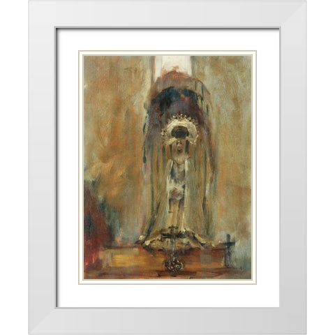 A Spanish Madonna White Modern Wood Framed Art Print with Double Matting by Sargent, John Singer