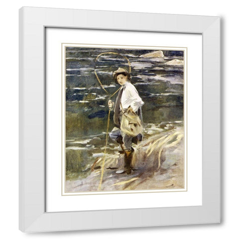 Angling in British Art Through Five Centuries White Modern Wood Framed Art Print with Double Matting by Sargent, John Singer