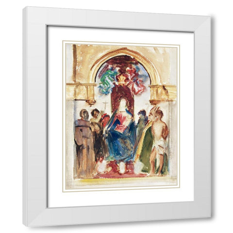 Madonna and Child and Saints White Modern Wood Framed Art Print with Double Matting by Sargent, John Singer