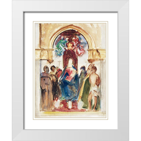 Madonna and Child and Saints White Modern Wood Framed Art Print with Double Matting by Sargent, John Singer