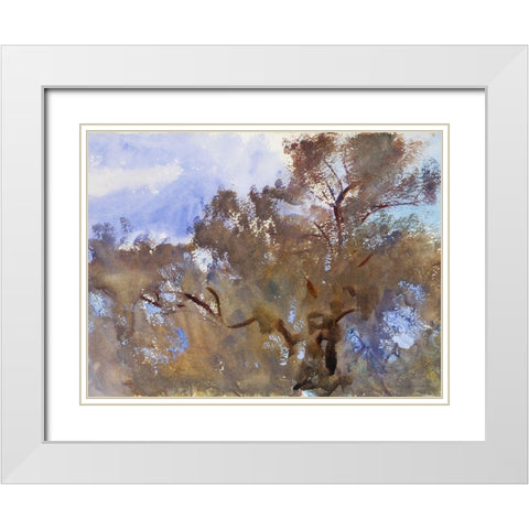 Treetops against Sky White Modern Wood Framed Art Print with Double Matting by Sargent, John Singer