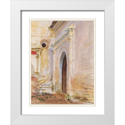 Arched Doorway White Modern Wood Framed Art Print with Double Matting by Sargent, John Singer