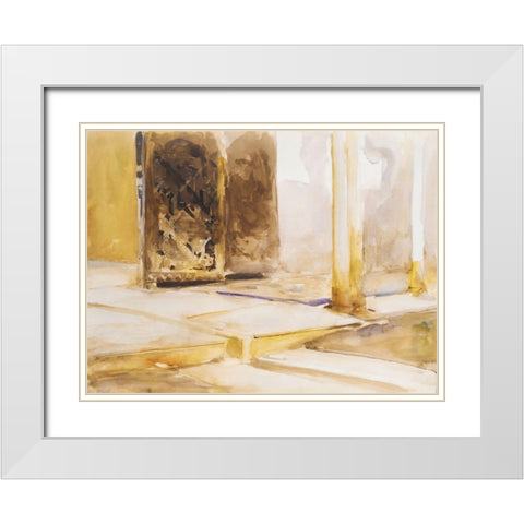 Patio de los Leones-Alhambra White Modern Wood Framed Art Print with Double Matting by Sargent, John Singer