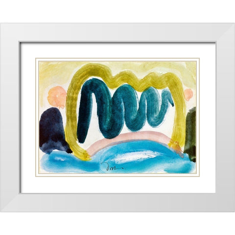 Pond in Sunlight White Modern Wood Framed Art Print with Double Matting by Dove, Arthur