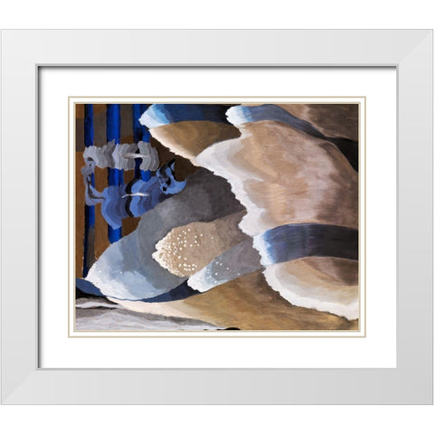 Reaching Waves White Modern Wood Framed Art Print with Double Matting by Dove, Arthur