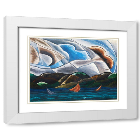 Clouds and Water White Modern Wood Framed Art Print with Double Matting by Dove, Arthur
