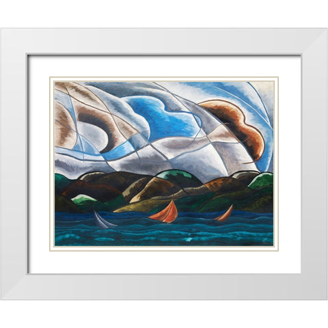 Clouds and Water White Modern Wood Framed Art Print with Double Matting by Dove, Arthur