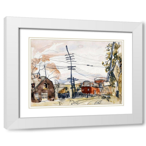 Fall Brook Railroad White Modern Wood Framed Art Print with Double Matting by Dove, Arthur