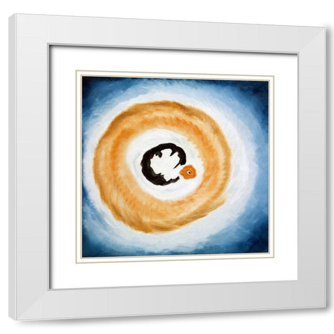 Dawn II White Modern Wood Framed Art Print with Double Matting by Dove, Arthur