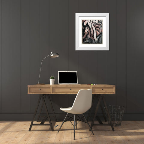 Sentimental Musicca White Modern Wood Framed Art Print with Double Matting by Dove, Arthur