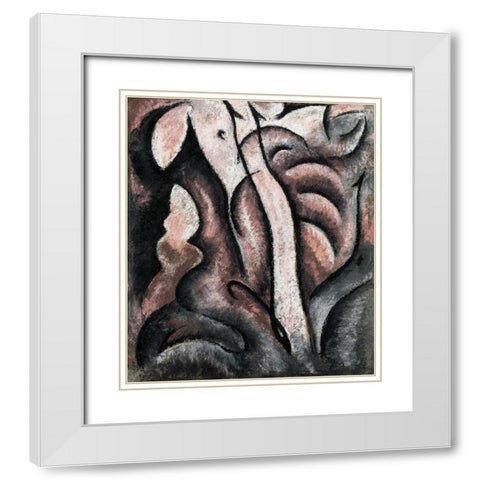 Sentimental Musicca White Modern Wood Framed Art Print with Double Matting by Dove, Arthur
