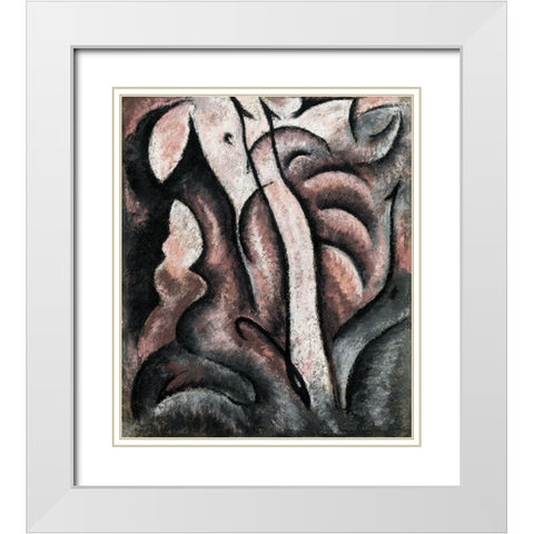 Sentimental Musicca White Modern Wood Framed Art Print with Double Matting by Dove, Arthur