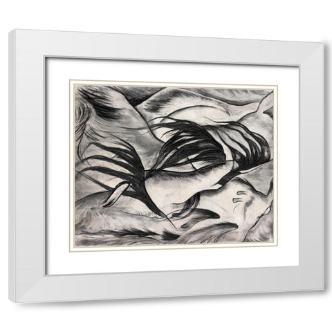 Goats White Modern Wood Framed Art Print with Double Matting by Dove, Arthur