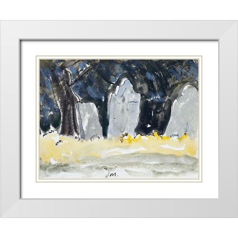 Old Tombstones White Modern Wood Framed Art Print with Double Matting by Dove, Arthur